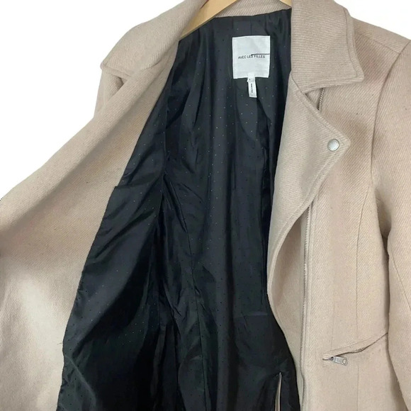 Avec les  Filles Moto Twill Wool Blend Coat - Picture 7 of 14